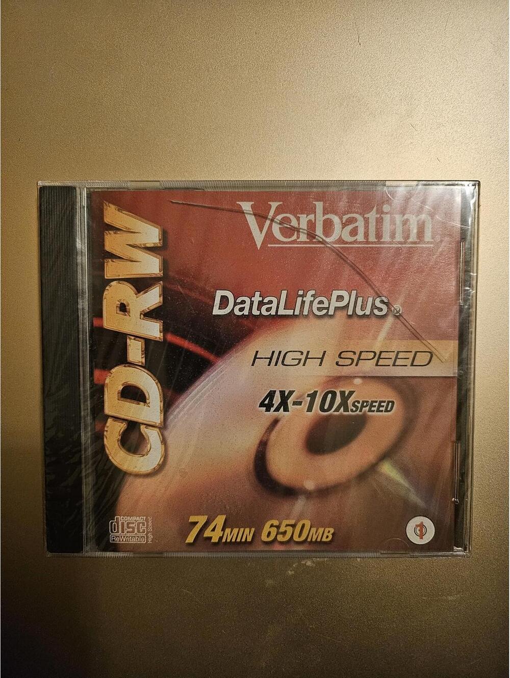 Verbatim CD-RW High Speed Blank Disc 4x 10x Speed 74 min & 650MB - sealed